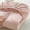 Lençol de Cama Ajustável de Lã de Leite Espessa Personalizado Cor Sólida Cobertura Completa Capa de Cama E-commerce Transfronteiriço Amazon AliExpress Exclusivo