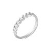 Anel Espiga de Trigo em Prata de Lei 925 Design Simples e Nichado para Mulheres Estilo Hong Kong Personalizado Brinco Pingente Pingente Anel Push-Pull Ping An J5476