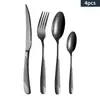 Conjunto de Talheres de Aço Inoxidável Transfronteiriço, Conjunto de Talheres Star Diamond, Faca, Garfo, Colher, Cabo Banhado a Ouro, Caixa de Presente, Conjunto de Quatro Peças para Comida Ocidental e Sobremesas