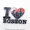Boston Viaje Souvenir Oscuro Personalizado Corazón Rojo Imán para Refrigerador Letras Negras Cubierta de Pintura de Puntos Pegamento Imán Americano