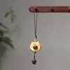 Colgante de Tallado en Madera de Durazno de Oso Lindo Colgante para Bolsa Hecho a Mano DIY Llavero Colgante Joyería Creativa