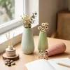 Jarrón Cerámico Vertical de Rayas Estilo Nórdico para Sala de Estar, Arreglo Floral, Flores Secas, Flores Frescas, Jarrón Decorativo de Escritorio para el Hogar, Adorno Cerámico