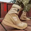 Botas de combate cqb de lona para desierto de caña alta, ultraligeras y transpirables para verano, zapatos para exteriores con cremallera de malla ligera para montaña, para fans militares