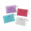Porta-Cartões com Botão de Pressão PVC Transparente Glitter Porta-Cartões Bancários Cartão de Identidade Cartão de Estudante Porta-Cartões de Armazenamento Portátil de Mão Pequeno Porta-Cartões