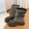 Botas elegantes de estilo retro con diseño de caña ancha para mujer, nueva colección otoño 2026, suela gruesa, que aumentan la altura, Botas Martin, botines para mujeres petite