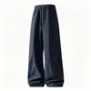 Pantalones deportivos de pierna ancha curvados para primavera y otoño, de cintura alta, holgados, casuales, de pierna recta, versátiles, favorecedores para tipos de cuerpo de pera