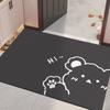 Felpudo de Entrada de Puerta de Barro Diatómico de Dibujos Animados Felpudo Absorbente Simple para Puerta Felpudo de Entrada Resistente a Manchas para el Hogar Gris