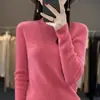Suéter de punto para mujer Andy de terciopelo, de cuello alto medio, a rayas, manga larga, ajuste ceñido, adelgazante, para primavera, prenda básica de primera línea, sin costuras