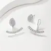 Pendientes de plata S925 con moissanita curva, diseño de doble uso, piedra principal de gota de agua, accesorio exquisito para el uso diario