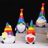 Navidad Arcoíris Muñeco sin Rostro Resina Adornos de Enano Amor Arcoíris Enano de Barba Blanca Decoraciones para el Hogar
