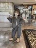 Nuevo Conjunto Coreano de Primavera y Otoño para Niñas, Cardigan de Moda Casual y Pantalones de Pierna Ancha Ropa Exterior Elegante Conjunto de Tres Piezas