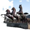 Atacado de Fábrica Enfeites de Cavalo de Latão Escultura de Cavalo de Cobre Fundido Quadrado Grande Enfeites de Cavalo de Cobre Puro 2,3m 4m