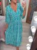 Vestido Casual Estampado de Verão Europeu e Americano com Decote em V e Toque de Luxo, Vestido Longo Ultra-Fada Leve de Luxo com Ajuste na Cintura, Moda Feminina Transfronteiriça