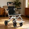 Cadeira de Rodas de Avião, Leve, Compacta, Dobrável para Idosos, Pequena, Portátil, Simples, Carrinho Ultraleve