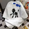 Camiseta de Verano 100% Algodón Estilo Graffiti Dibujos Animados Holgada Adelgazante Perezosa Cuello Redondo Manga Corta Tops para Parejas para Hombres y Mujeres Tendencia