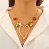 Collar con colgante de corazón sagrado múltiple, religioso, retro, de gran venta transfronteriza, europeo y americano, cadena de plata, joyería femenina personalizada de alta gama