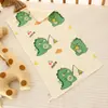 Gasa de Algodón Toalla Pequeña Estampado de Dibujos Animados Crepé Lavado Cuadrado para Bebé Niños Bufanda Chancla Lavado de Cara Guardería