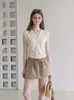Elegante Chaleco de Punto sin Mangas con Cuello en V para Mujer, Nuevo Estilo Verano 2026, Top Corto Adelgazante y Elegante para Mujer