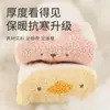 Meias de bebê recém-nascido outono e inverno engrossadas mais veludo desenho animado tridimensional sem costura boca solta meias de cano médio para bebês meninos e meninas