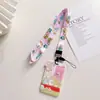 Cartão de peito de estudante de biologia de canto, cordão longo, cartão de refeição, cartão de acesso Yangchengtong, capa para cartão de ônibus, capa de cartão anti-perda, pendurador para mochila