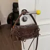 Bolsa Transversal de Ombro Único Moda Plissada Estilo Coreano 2026 Verão Nova Cor Sólida Textura Ins Bolsa Estilosa Tipo Almofada