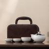 Juego de Té de Viaje Azul y Blanco de Horno Ru Taza Rápida Portátil Una Olla Tres Tazas Tetera Kung Fu para Exteriores Taza de Té