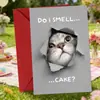 Compra direta transfronteiriça de cartões de felicitações peculiares com tema de gato, com designs divertidos, desejos criativos de feriado, mensagens personalizadas e cartões adoráveis com tema de animal de estimação.