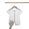 Enterizo de Manga Corta de Verano para Recién Nacidos, Conjunto para Gateo de Bebés, Enterizo Corto para Bebé, Estampado Floral, Unisex, Monos Delgados de Jacquard