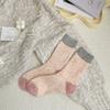 Calcetines Zhuji nuevos de otoño e invierno para mujer, calcetines de media caña de hilo patchwork estilo coreano para niña, calcetines holgados para mujer