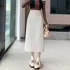 Falda de pana para mujer, falda lápiz recta de otoño e invierno, falda de invierno de longitud media, estilo nuevo