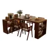 Mesa isla de madera maciza color nogal 2025 nueva mesa de bar integrada para sala de estar mesa de té mesa central multifuncional retráctil