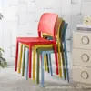 Cadeira de Jantar de Plástico Espessado para Uso Doméstico, Cadeira de Mesa de Jantar Moderna Minimalista, Banco Comercial Tendência para Restaurante com Encosto