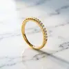 Anillo de Zirconia Semicircular Simple y de Moda para Mujer Tonglin Venta Caliente Transfronteriza Anillo de Plata S925 Fabricante de Joyería Transfronteriza