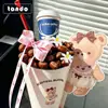 Novo Produto de Outono Urso Leite de Castanha Chá Bouquet Pacote de Materiais DIY Criativo Presente Feito à Mão Paleta de Cores Maillard Materiais