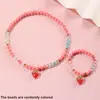Set de Joyería de Sirena Estilo Europeo y Americano Transfronterizo, Collar de Cuentas Acrílicas de Sirena Colorido, Pulsera, Set de Joyería para Niñas