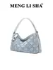 Bolsa Jeans com Strass Estilo Coreano Moda de Nicho para Mulheres 2026 Novo Modelo Bolsa de Mão Bolsa Tote Simples Versátil Bolsa de Ombro Transversal
