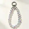 Chaveiro de cristal com pingente de corrente para celular, pingente de corrente pendurada, tom vibrante, colorido, anti-perda, para pulso curto, feminino