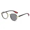 Gafas fotocromáticas para miopía de moda transfronterizas con montura de metal, gafas retro anti-luz azul, gafas fotocromáticas de montura redonda para hombres y mujeres