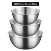 Tazón de Acero Inoxidable Espesado para Ensalada, Tazón para Ramen, Recipiente de Cocina, Tazón de Ensalada Estilo Coreano con Escala, Recipiente para Batir Huevos y Mezclar Masa, Recipiente Multipropósito