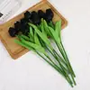 Flores Tulipán Artificiales de PU Mini Hidratantes Transfronterizos Flores Falsas Decoración del Hogar Adornos para Fotos Venta Directa de Fábrica
