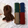 Bufanda de Pareja de Color Sólido Estilo Coreano Imitación Cachemir Invierno para Mujer Estudiante Niña Blanca Cálida para Cuello Cuello