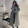 Abrigo de Lana Pp para Mujer, Nuevo Estilo Coreano Otoño e Invierno, Patrón Clásico de Espiga, Abrigo de Lana de Longitud Media por Encima de la Rodilla