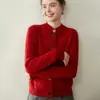 Cárdigan de Cachemira Grueso Nuevo Otoño/Invierno Baicai Rong para Mujer, Cuello Semi Alto, Tejido de Punto Trenzado, Casual, Versátil, Abrigo de Manga Larga