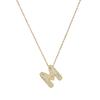 Nuevos Accesorios Collar Moda Transfronteriza Simple Largo Gema Cobre Zircón Cadena Hueso de Serpiente Letra Az Colgante Normcore