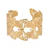 Pulsera transfronteriza oceánica europea y americana con palmera, estrella de mar, concha, diseño único y moderno, pulsera abierta en forma de hoja