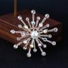 Lanhao coreano moda strass liga tridimensional pérola floco de neve broche pino corpete acessórios de vestuário feminino xz4543