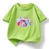 Camiseta Infantil de Algodão com Gola Redonda e Manga Curta Estampada de Pônei Roupa de Bebê Camiseta de Algodão para Meninas Comércio Exterior