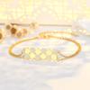 Pulsera Panal de Plata Esterlina para Mujer Nueva Pulsera Panal con Incrustaciones de Diamantes Chapada en Oro Real de 14K Pulsera Rómbica Cuadrada Pequeña de Alta Gama