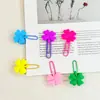 Marcador de Página Clip de Clipe de Papel de PVC Flores de Planta Fresca Clip de Página de Escritório Clip de Papel Colorido Criativo Material Escolar para Estudantes