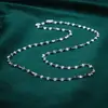 Colar de Girassol Prata 999.9 Corrente de Floco de Neve Prata Esterlina Corrente Lisa Versátil Corrente para Clavícula Feminina Drenagem Reta Explosões